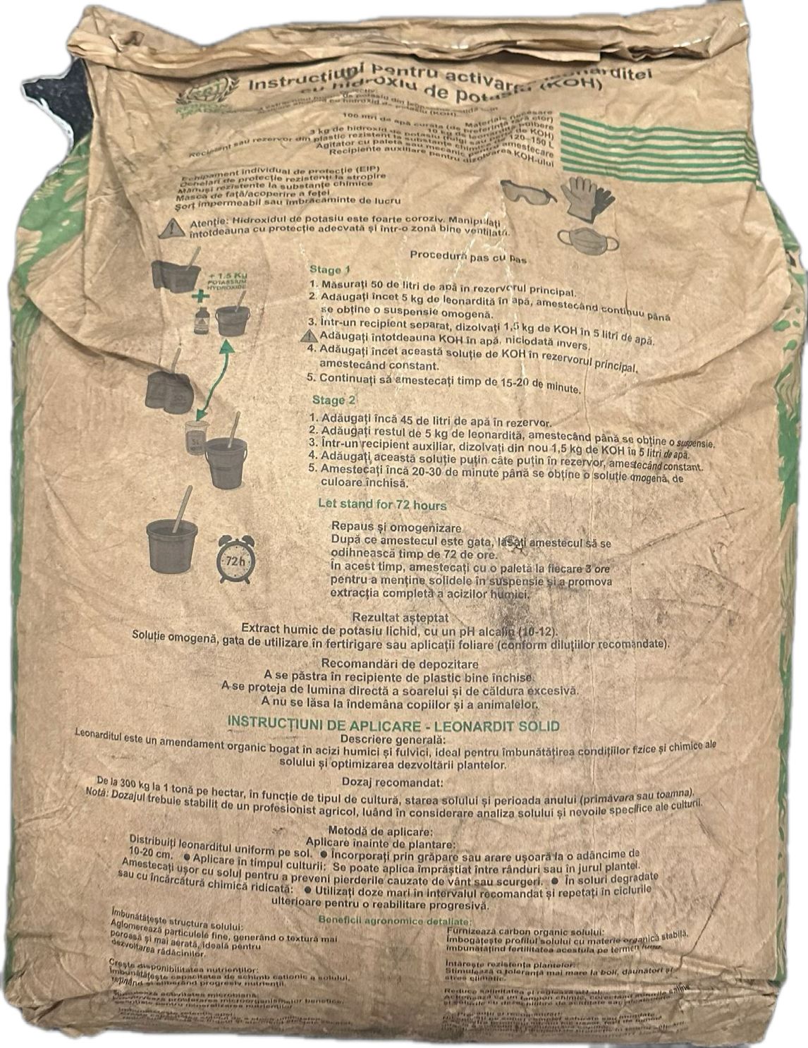 Leonardita 25 kg – Amendament Organic pentru Sol, Bogat în Acizi Humici & Fulvici