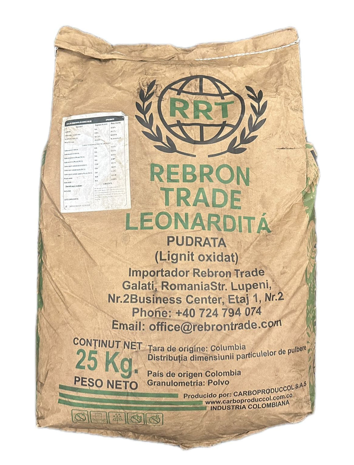 Leonardita 25 kg – Amendament Organic pentru Sol, Bogat în Acizi Humici & Fulvici